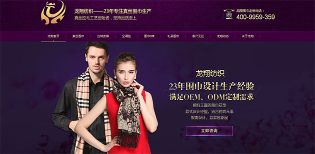 新昌县龙翔纺织营销型网站案例展示:纺织网站项目介绍